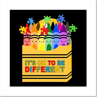 Crayon It's Ok To Be Different Autism Awareness Posters and Art